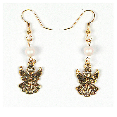 Swarovski pearl charm earrings - silver christmas jewellery