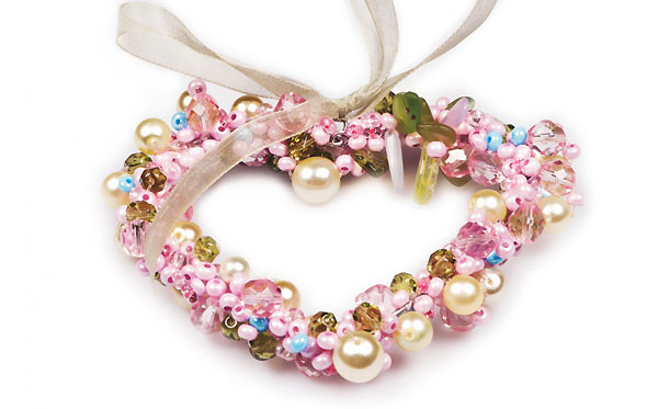 Preciosa Crocheted Bead and Seed Bead Heart